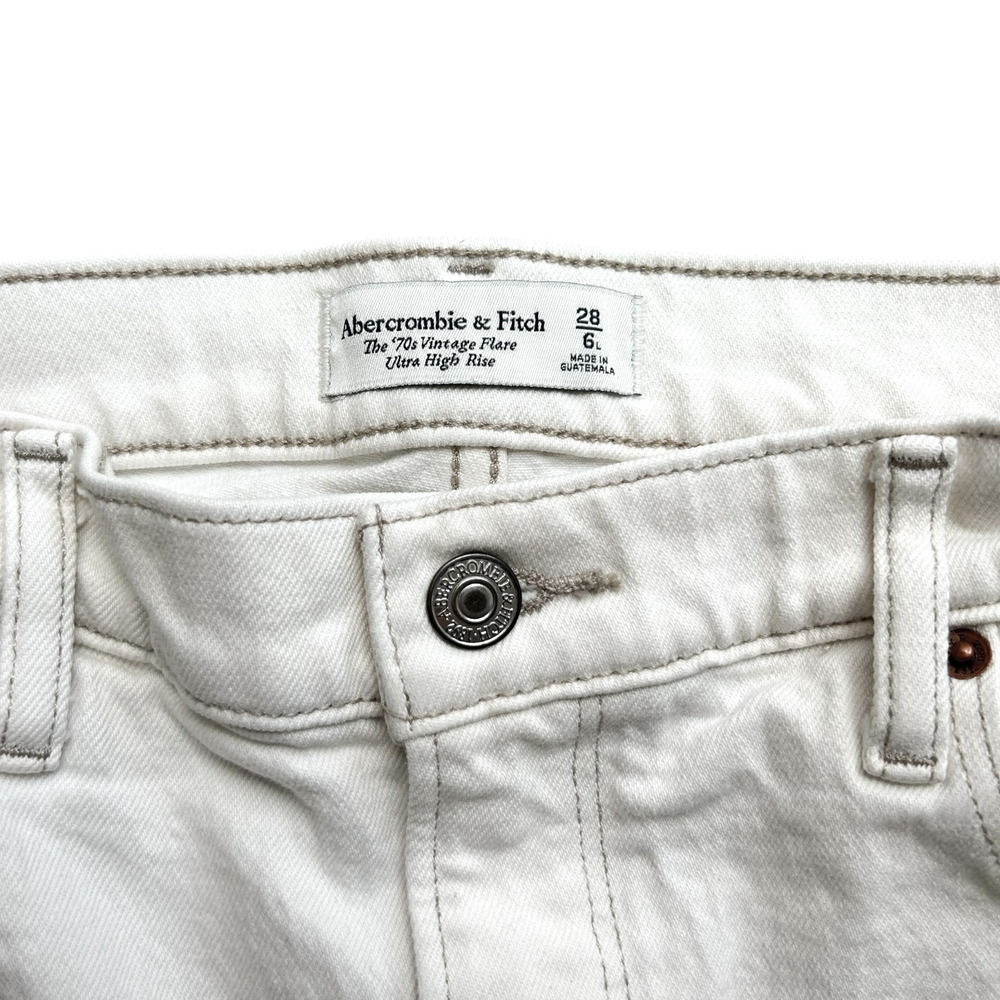 Abercrombie & Fitch Jeans 28 / 6L Ivory 70s Vintage Flare Ultra‎ High Rise (13) - Picture 2 of 11